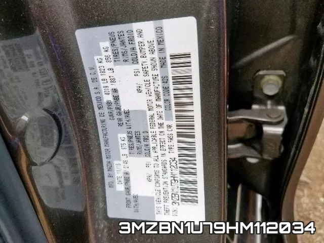 3MZBN1U79HM112034 фото 2