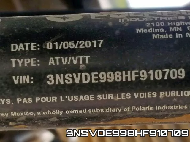 3NSVDE998HF910709 фото 2