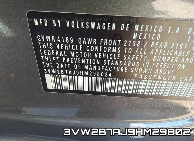 3VW2B7AJ9HM298024 фото 10
