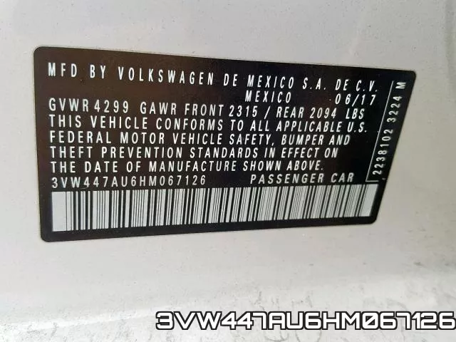 3VW447AU6HM067126 фото 2
