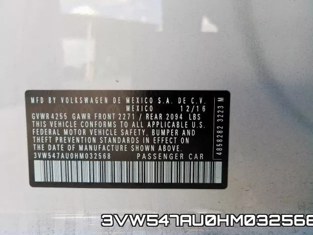 3VW547AU0HM032568 фото 2