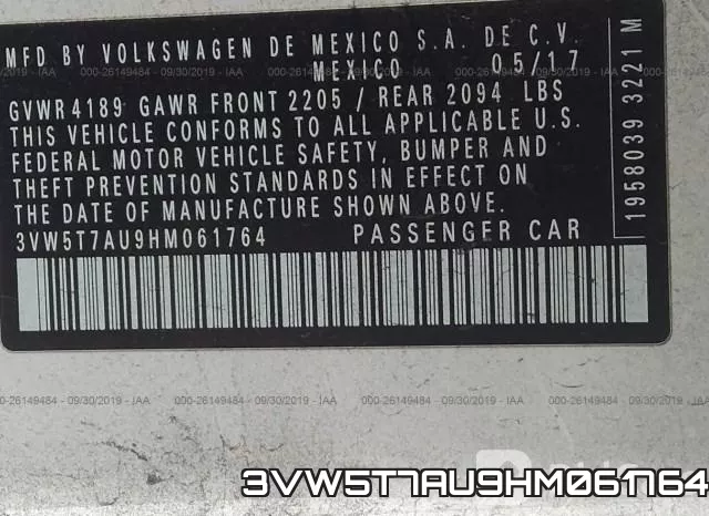 3VW5T7AU9HM061764 фото 10