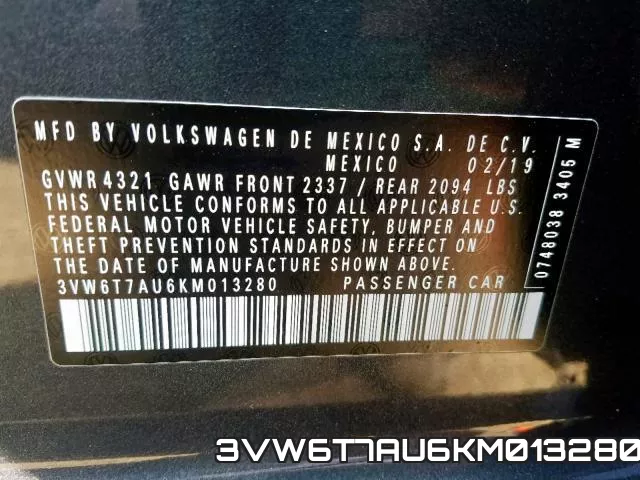 3VW6T7AU6KM013280 фото 2