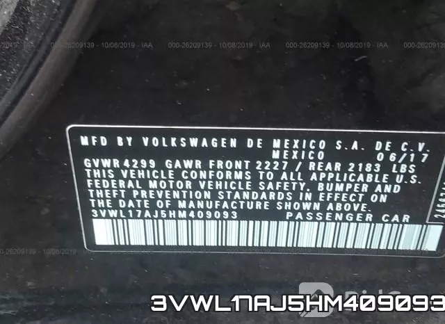 3VWL17AJ5HM409093 фото 10