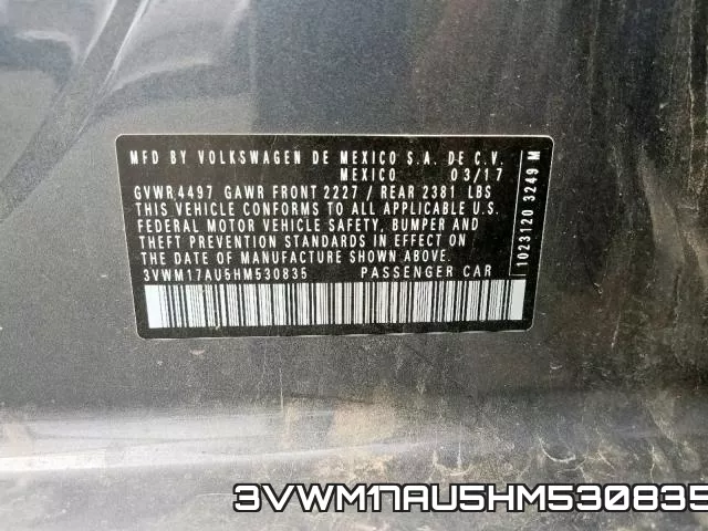 3VWM17AU5HM530835 фото 2