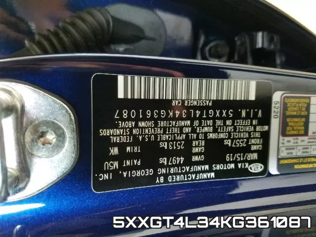 5XXGT4L34KG361087 фото 2