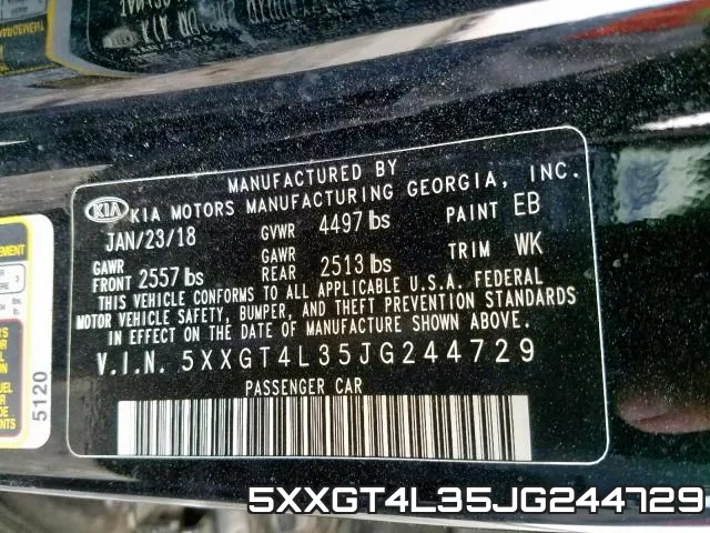 5XXGT4L35JG244729 фото 2