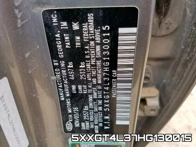 5XXGT4L37HG130015 фото 2