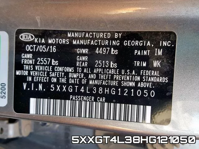 5XXGT4L38HG121050 фото 2