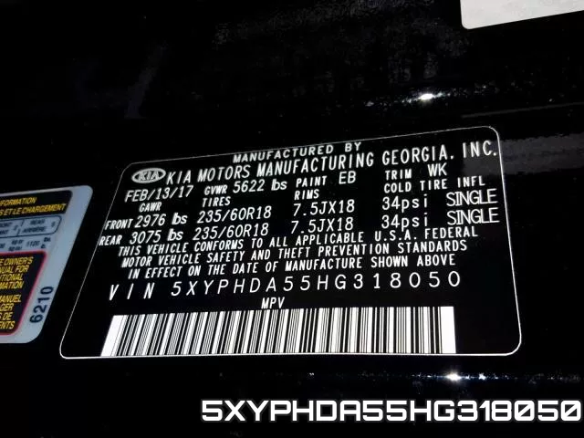 5XYPHDA55HG318050 фото 2