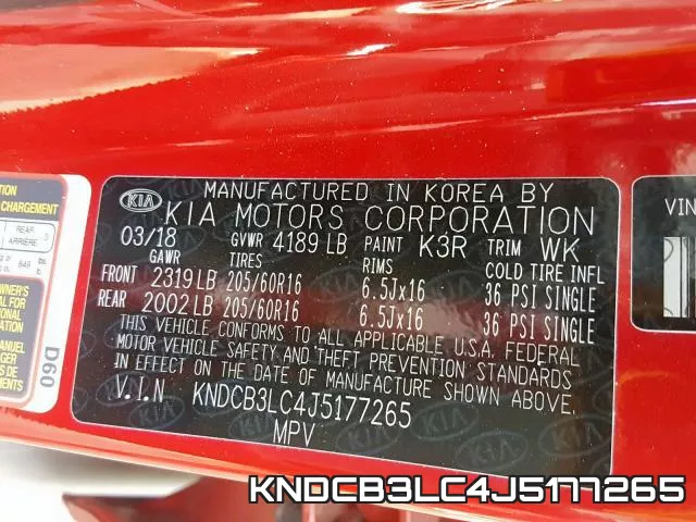 KNDCB3LC4J5177265 фото 2