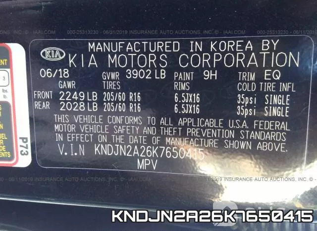 KNDJN2A26K7650415 фото 10