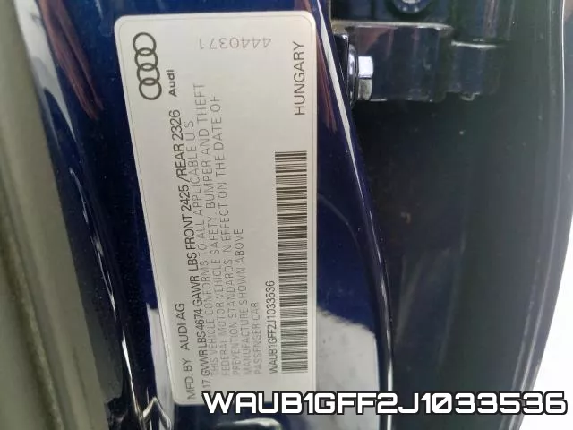 WAUB1GFF2J1033536 фото 2