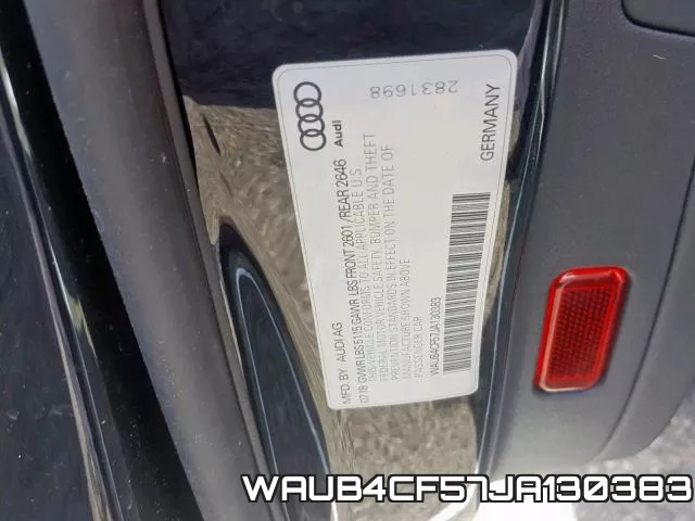 WAUB4CF57JA130383 фото 2