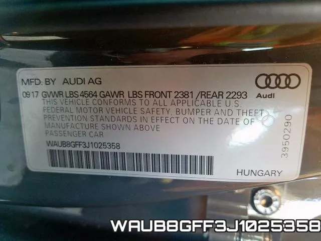 WAUB8GFF3J1025358 фото 2