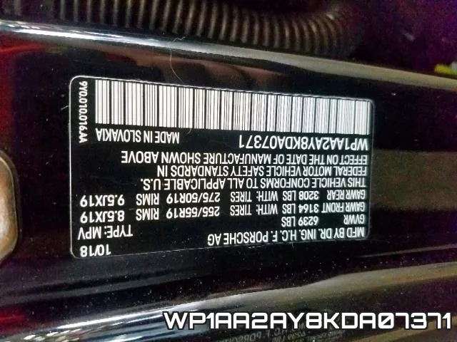 WP1AA2AY8KDA07371 фото 2