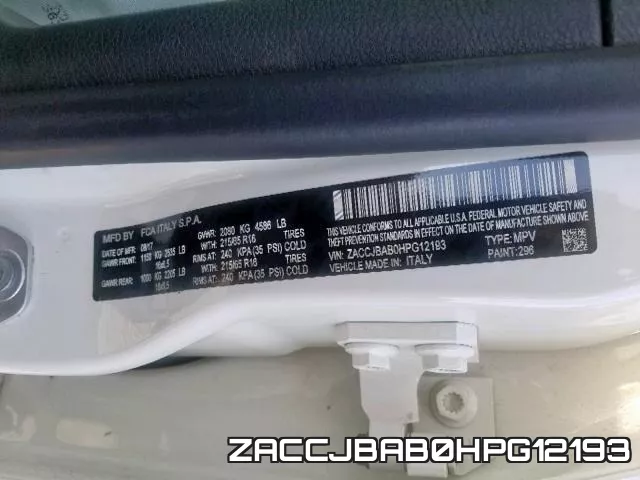 ZACCJBAB0HPG12193 фото 2