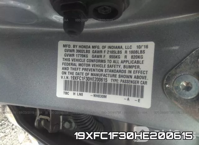 19XFC1F30HE200615 фото 10