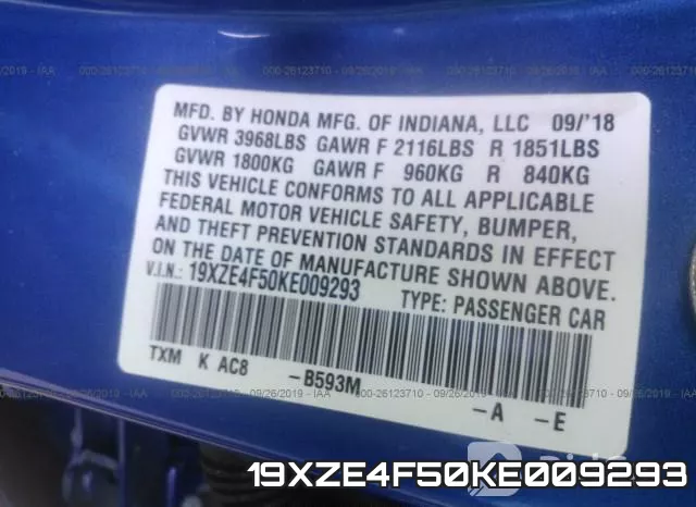 19XZE4F50KE009293 фото 10
