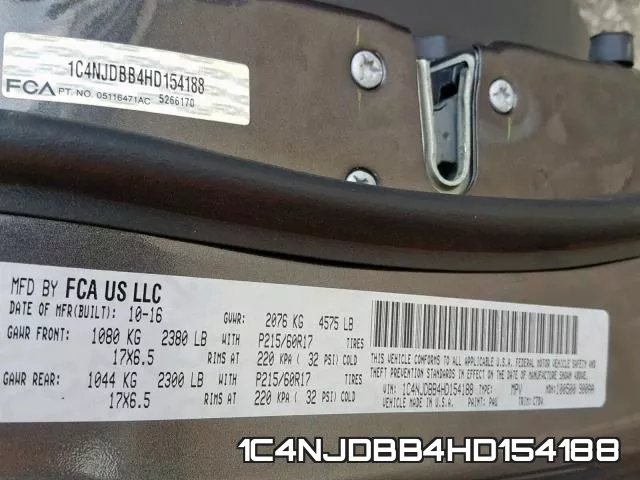 1C4NJDBB4HD154188 фото 2