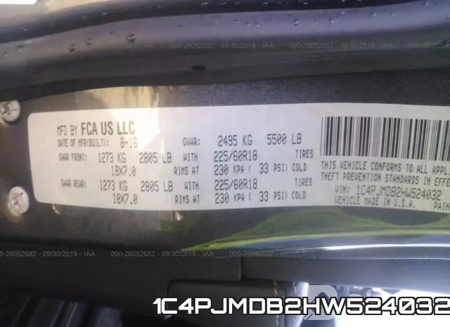 1C4PJMDB2HW524032 фото 10