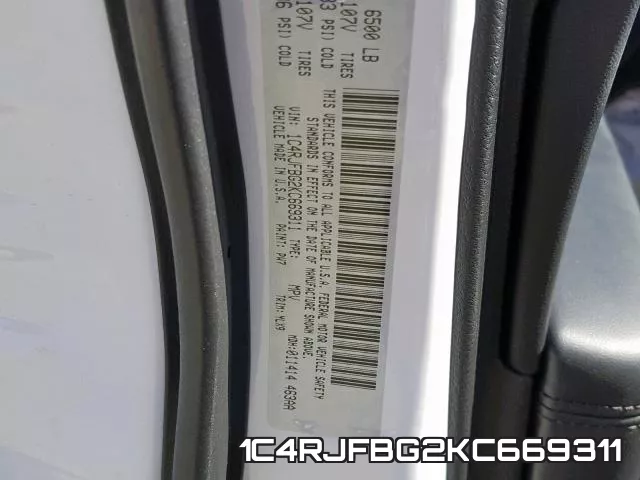 1C4RJFBG2KC669311 фото 2