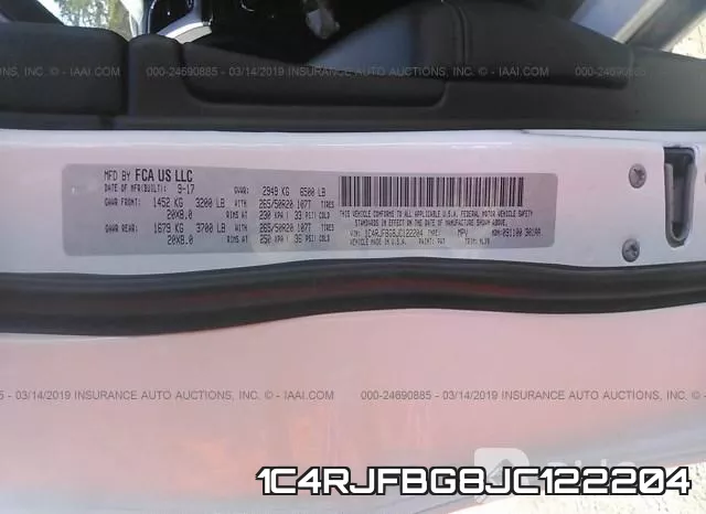 1C4RJFBG8JC122204 фото 10