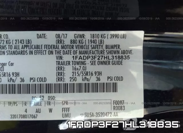 1FADP3F27HL318835 фото 10
