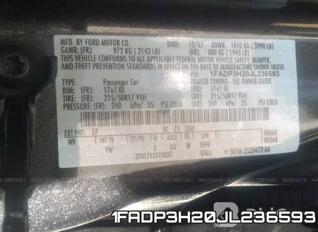 1FADP3H20JL236593 фото 10