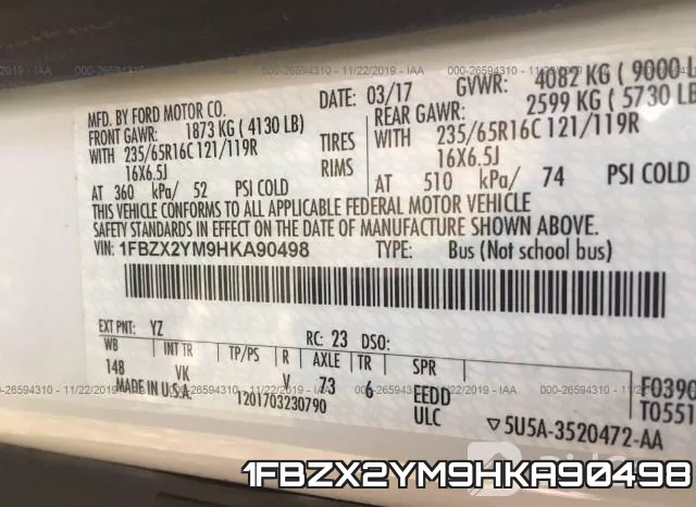 1FBZX2YM9HKA90498 фото 10