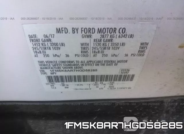1FM5K8AR7HGD58285 фото 10