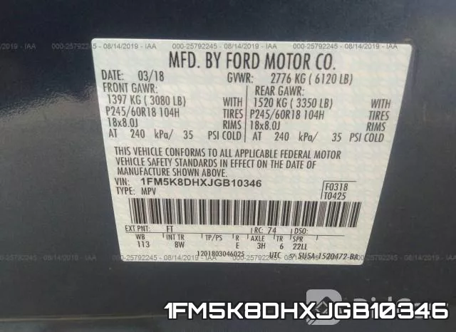 1FM5K8DHXJGB10346 фото 10