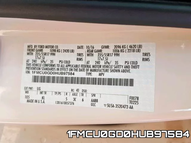 1FMCU0GD0HUB97584 фото 2