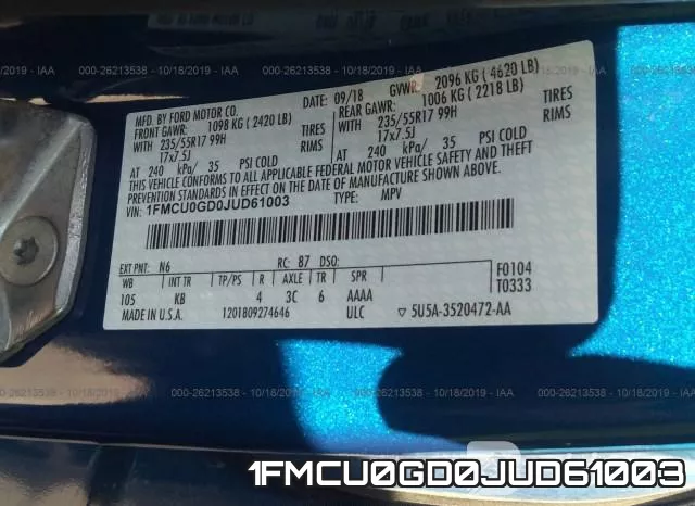 1FMCU0GD0JUD61003 фото 10