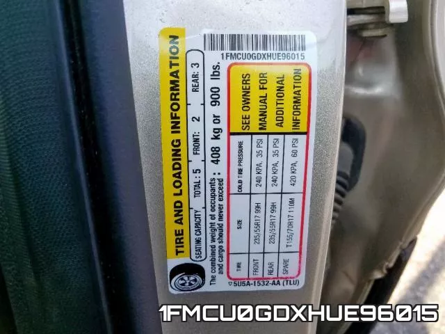1FMCU0GDXHUE96015 фото 2