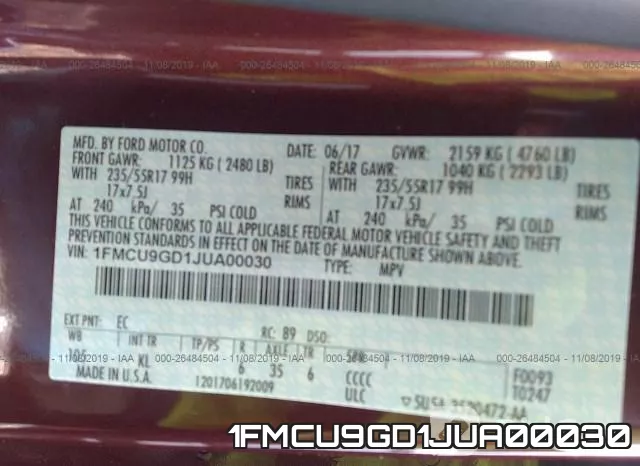 1FMCU9GD1JUA00030 фото 10