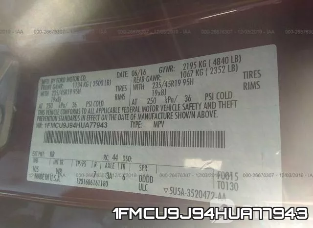 1FMCU9J94HUA77943 фото 10