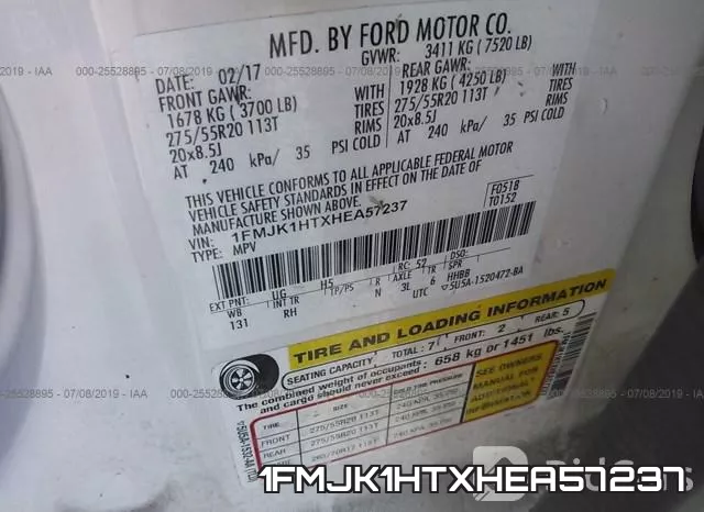 1FMJK1HTXHEA57237 фото 10