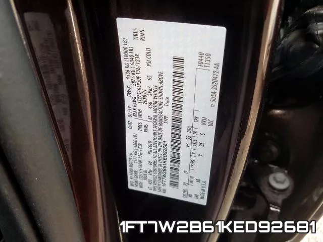1FT7W2B61KED92681 фото 2