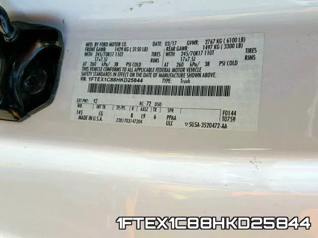 1FTEX1C88HKD25844 фото 2