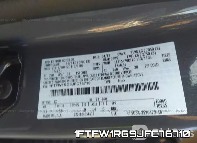 1FTFW1RG9JFC76710 фото 9
