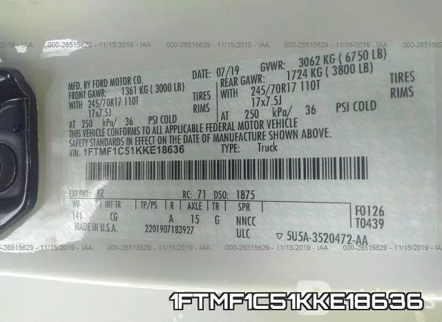 1FTMF1C51KKE18636 фото 10