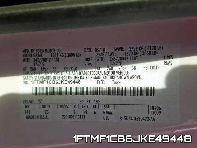 1FTMF1CB6JKE49448 фото 2