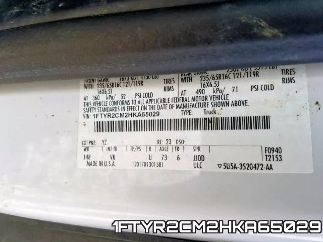 1FTYR2CM2HKA65029 фото 2