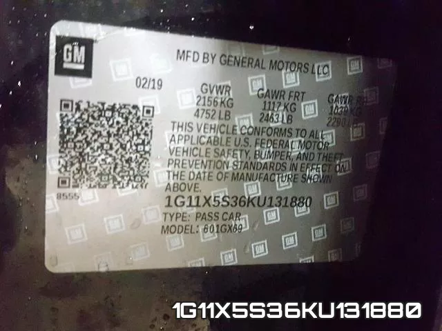 1G11X5S36KU131880 фото 2