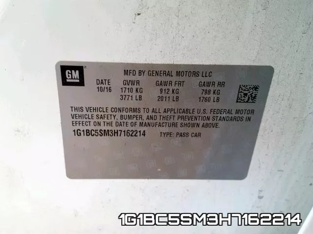 1G1BC5SM3H7162214 фото 2