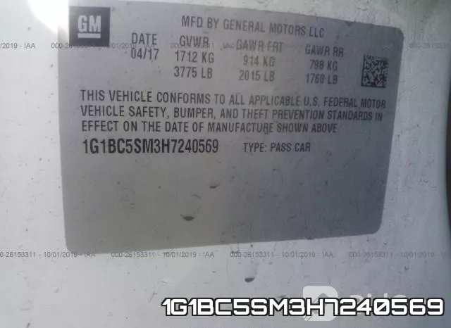 1G1BC5SM3H7240569 фото 10