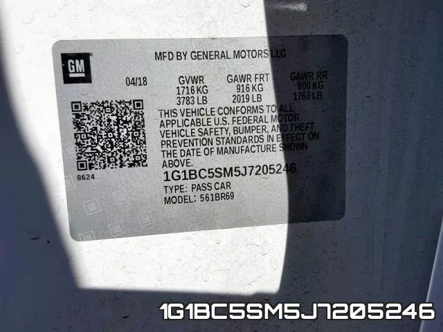1G1BC5SM5J7205246 фото 2
