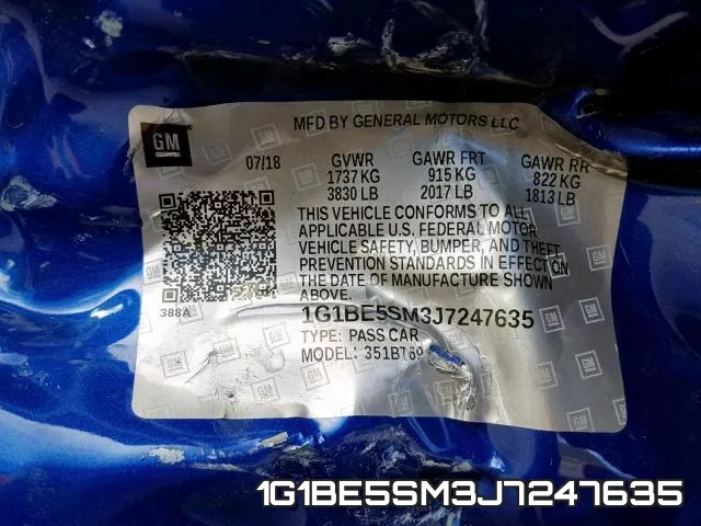 1G1BE5SM3J7247635 фото 2