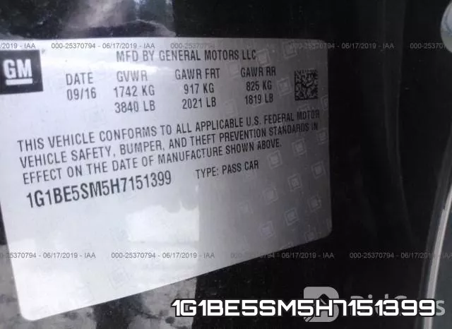 1G1BE5SM5H7151399 фото 10